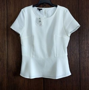 Sold!! Talbot's Offwhite Peplum Blouse NWT